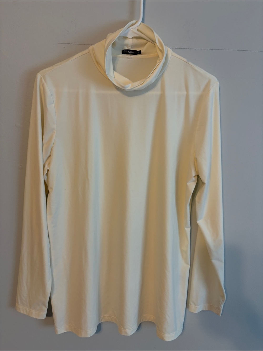 J. McLaughlin yellow/Cream Turtleneck Long-Sleeve top. Very lightweight. Large.